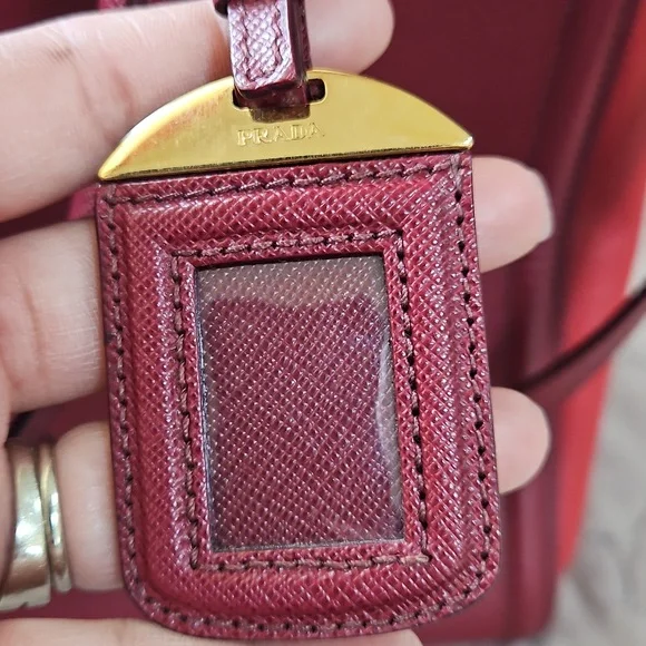 Prada Burgundy Leather Tote Bag - Picture 3 of 13
